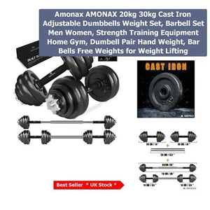 20kg to 30kg Cast Iron Dumbbell Set - Home Gym Essentials for Strength Training - Picture 1 of 8