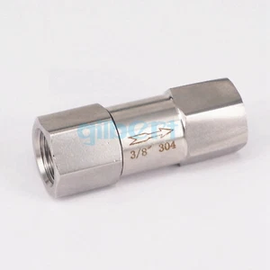 High Pressure 3/8" BSP Female 304 Stainless One Way Check Valve Non-return Valve - Picture 1 of 4