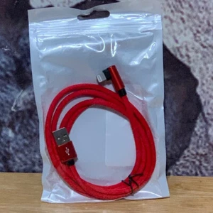 Nylon 90 Degree 3A Fast Charging USB UNIVERSAL Cable For iPhone 6 & Above iPad - Picture 1 of 3