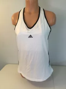adidas White W/Triple Black Stripe Fitness Tank. Vintage. Sz. Large. Never Worn. - Picture 1 of 6