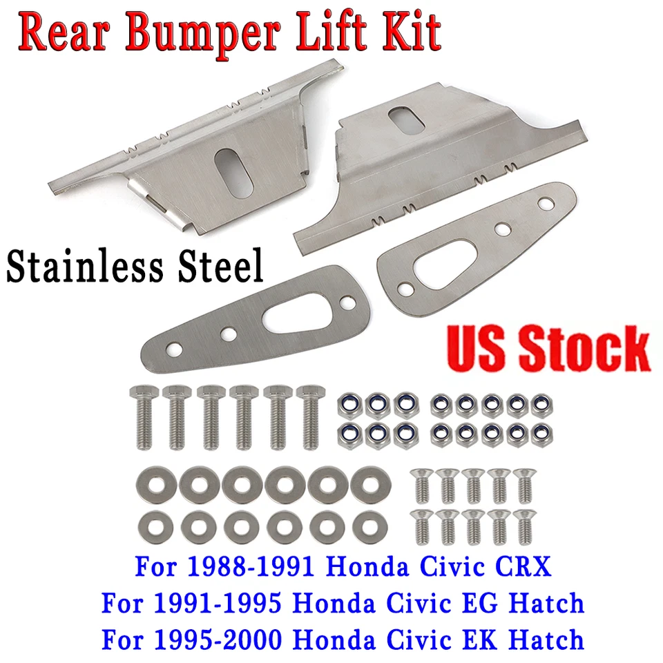 Bumper Lift Kit For 1988-2000 Honda Civic EK EG CRX Stainless Steel Repair Set - Imagem 1 de 4