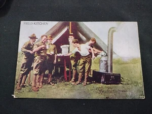 Prima guerra mondiale 1917 cartolina soldato americano cucina da campo timbrata Hempstead NY militare - Foto 1 di 2