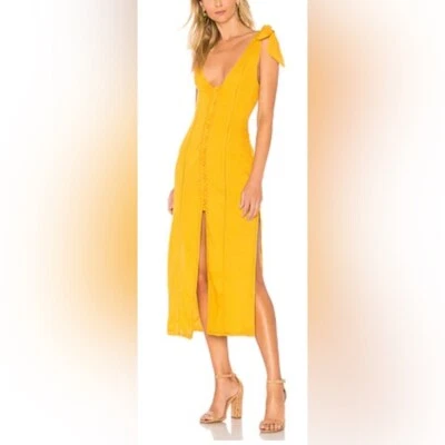 Tularosa x Revolve Birdie Midi Dress in Yellow and Gold - S - Image 1 of 4