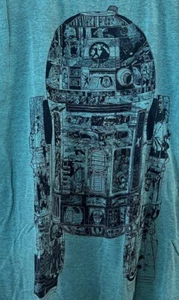 Camiseta verde Star Wars R2-D2 escenas de películas para hombre talla M - Imagen 1 de 4