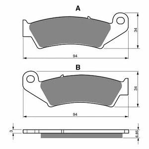 Honda CR500 Enduro Goldfren Front Brake Pads 02 - 04 - Picture 1 of 2