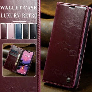 Luxury Folio Leather Card Slots Wallet Case for iPhone 16 Pro Max/16 Pro/16+/16 - Picture 1 of 18