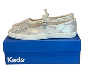 Keds Mary Jane Sneakers Womens Size 10M Silver Gray Slide On Adjustable Strap - Picture 1 of 8