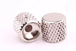 Teleperillas planas moleteadas pesadas de los años 50 de aluminio/níquel se adaptan a macetas de eje sólido CTS de 1/4" - Imagen 1 de 3