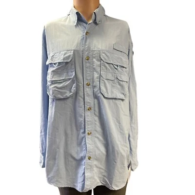 Rugged Earth Outfitter Men's Blue Long Sleeve Fishing Shirt M SKU 2778 - Image 1 of 4