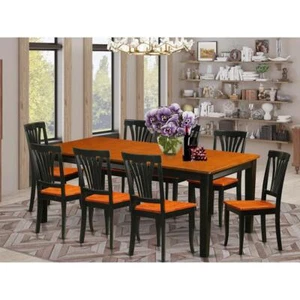 9 PC Dining room set-Dining Table with 8 Wood Dining Chairs - Picture 1 of 4