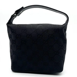 GUCCI GG Canvas Mini Black Accessory Pouch Bag Japan F/S - Picture 1 of 11