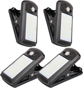 Confezione da 4 Luci Solari - 40 LED, 3 Modalità, Clip On, Sensore di Movimento, IP65 Impermeabile... - Foto 1 di 7