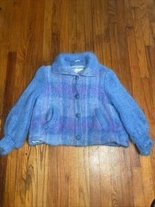 Donegal Design Vtg Elegant Women's Wool Mohair Coat Ireland S/M - Picture 1 of 11