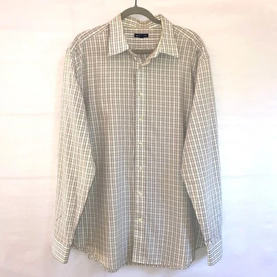 Мужская рубашка Gap Premium на пуговицах серая/белая/синяя размер. XL - Изображение 1 из 4