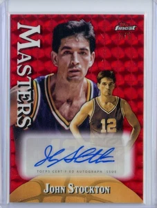 2025 Topps Finest John Stockton Red Masters Auto /5 #MA-JS Jazz HOF M89 - Picture 1 of 2