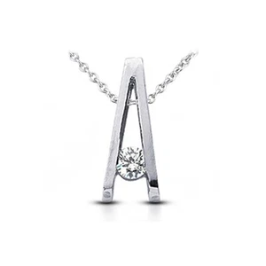 2.05ct G SI2 Round Earth Mined Certified Diamond White Gold Solitaire Pendant - Picture 1 of 5