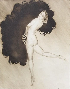Louis Icart Etching – “The Dancer with a Fan” Autographed Framed - Picture 1 of 8