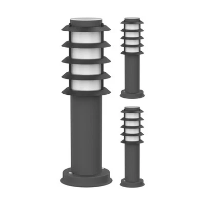 3x Wegelicht / Pollerleuchte PORU für außen IP44 Gitter 39 cm anthrazit 1x E27 - Bild 1 von 4