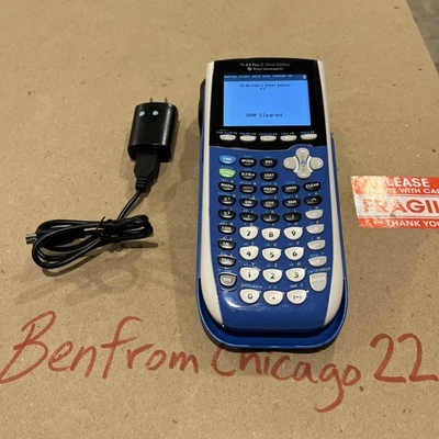 Texas Instruments TI-84 Plus C Silver Edition Graphing Calculator Blue W/Cover - Image 1 of 4