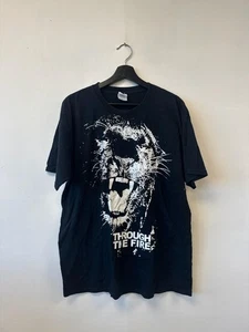 Camisa Through The Fire Lion Para Hombre Grande Negra Gráfica Camiseta Gildan Christian Faith - Imagen 1 de 6