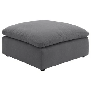 Coaster Hobson Square Fabric Upholstered Ottoman in Charcoal - Picture 1 of 6