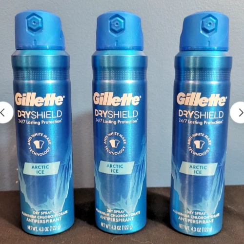 3 Nuevos desodorantes en aerosol Gillette Dry Shield Arctic Ice 24/7 duraderos Foto 1 de 1