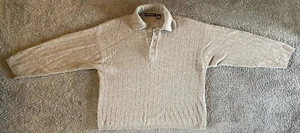 Structure Men’s Size L Henley Sweater Lambswool Rabbit Hair Collared - Picture 1 of 17