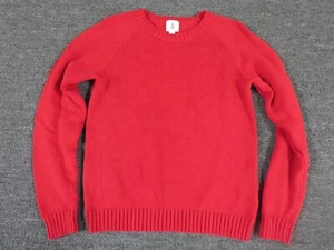 Lands End Sweater Boys Large Red Long Sleeve Round Neck Pullover - Picture 1 of 10