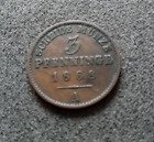 Monnaie Allemagne 3 Pfenninge 1868 A,Cuivre, KM#482 [Mc479]