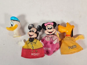 Walt Disney Finger Puppets: Mickey - Minnie - Pluto - Donald Duck - Vintage 70s - Picture 1 of 10