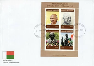 Madagascar 2019 FDC Mahatma Gandhi 4v M/S Cover Famous People Stamps - Picture 1 of 1