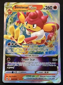 Simisear VSTAR 023/159 Crown Zenith Full Art Holo LP 2023 Pokemon TCG - Picture 1 of 3