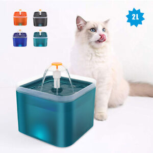 Automatic Pet Dog Cat Water Fountain 2L LED Auto Dish Drinking Dispenser Bowl
