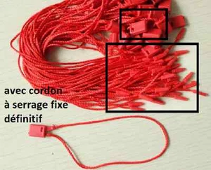 fil - cordon rouge avec fermeture pour attacher des étiquettes, attache fixe - Imagen 1 de 5