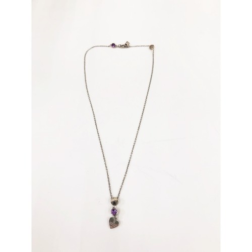 Collana Ciondolo Cuore Ametista GUCCI Viola Argento Sterling Donna