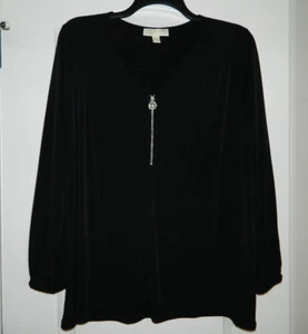 Women's Michael Kors Black w/Silver Zip Top Size 1X - Picture 1 of 5