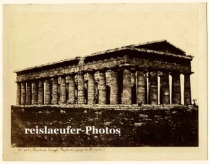 Paestum, Templo de Neptuno, foto original de albúmina, aprox. 1880 - Imagen 1 de 1
