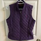 Ariat Women’s Equestrian Vest Purple Full Zip Sleeveless Quilted Size Medium