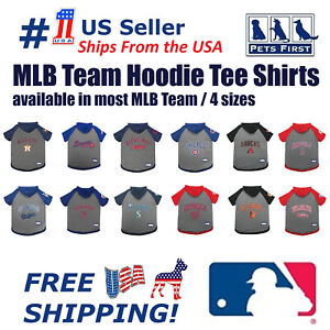 Pets First MLB Hoodie Tee Shirt for Dogs - Licensed, 22 Teams 4 sizes available.