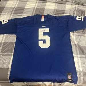 Reebok NFL New York Giants Kerry Collins Blue Football Jersey #5 2XL - Picture 1 of 2