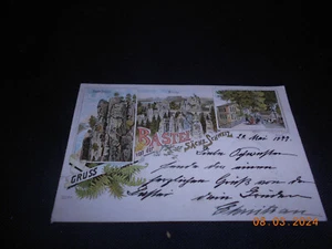 Gruß aus von der Bastei Hotel Litho 1899 - Picture 1 of 2