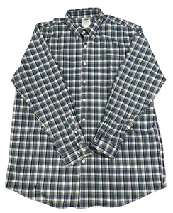 LL Bean Traditional Fit Plaid Green Button Down Shirt Mens Size XLT 288293TALL - Picture 1 of 6