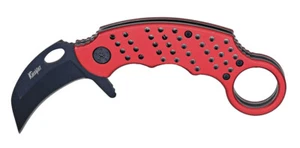 6.5" Crimson Red Karambit Combat Fighting Knife Self-Defense Anodized Aluminum - Picture 1 of 1