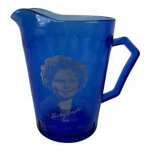 Vintage Shirley Temple 4.5” Tall Cobalt Blue Depression Glass Pitcher. RARE - Picture 1 of 6