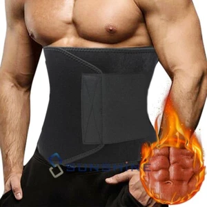 Men Waist Fitness Belt Sweating Wrap Trainer for Weight Loss Body Shaper Slimmer - Picture 1 of 16