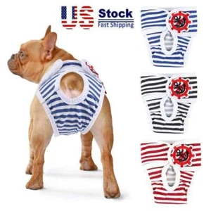 Male Female Soft Washable Dog Diapers Reusable Wraps Pet Puppy Nappy Underwear - Picture 1 of 14