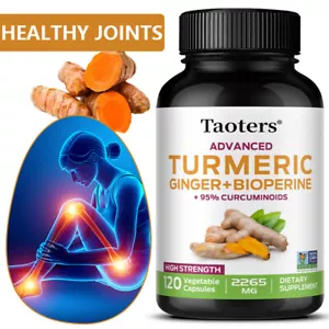 Suplemento articular de cúrcuma orgánica (2265 mg) con cápsulas de jengibre - Imagen 1 de 13