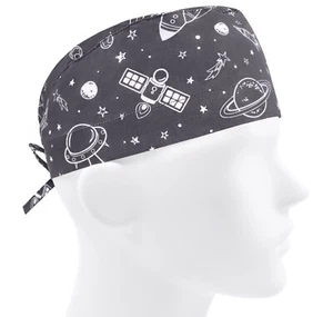 Scrub caps men, surgical cap space, scrub hats planet, nurse hat gray, spaceship - Picture 1 of 3