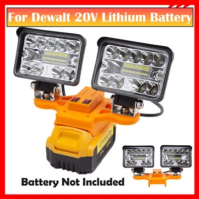 Cordless Dual Head LED Work Light For Dewalt 20V MAX Lithium Battery Outdoor US - Image 1 of 4
