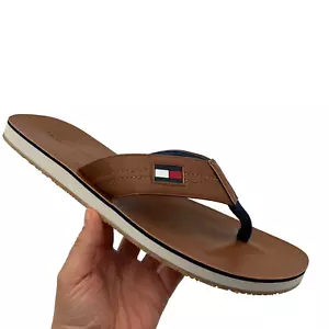 Tommy Hilfiger Herren Flip Flop Sandale Größe 13 braun leicht & bequem - Bild 1 von 18